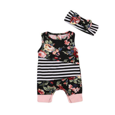 

Newborn Baby Girls Floral Romper Bodysuit Jumpsuit Outfits Clothes US Stock C