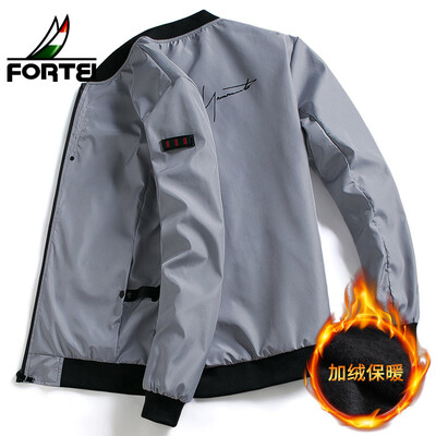 

Fu Yi FORTEI jacket mens jacket 2018 autumn&winter new mens fashion casual Slim warm baseball collar clothes mens trend jacket 8831 black XL