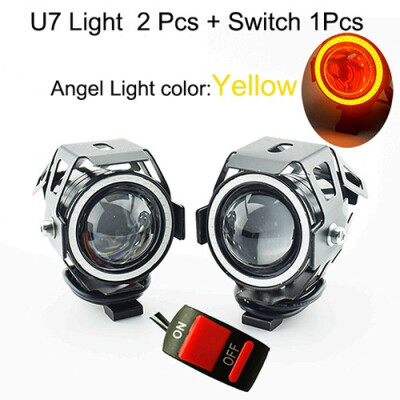 

1Pair Motorcycle LED U7 Headlights 12V 125w High Brightness Motorbike spotlight Motor Driving Head Lights motor auxiliary fog lamp