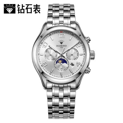 

Diamond watch hourglass system multifunctional automatic mechanical watch mens watch waterproof luminous fashion watch digital sports wind boy watch student table s5100 white shell white surface