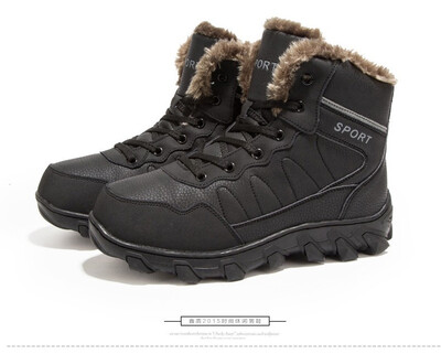

Snow boots mens winter warm mens shoes plus velvet mens cotton shoes outdoor waterproof high help Martin boots cotton boots men