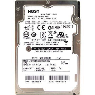 

Yuke (HGST) 600GB 15000 to 128M SAS12Gb / s 2.5-inch enterprise-class hard drive (HUC156060CSS200