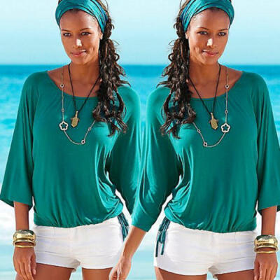 

Fashion Women Long Sleeve Tops Summer Beach Casual Loose Blouse Top T Shirt