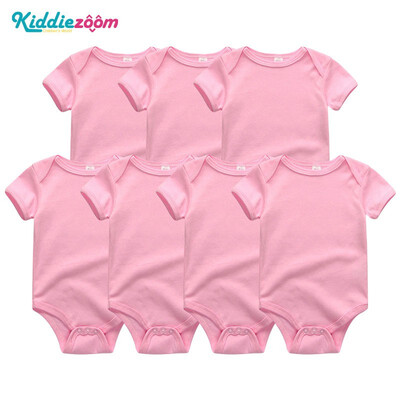 

7PCSLot Print Cartoon Baby Girls Clothes Bodysuits Clothing Sets Baby Boy Clothes Cotton Newborn Rompers Short Sleeve Babywear