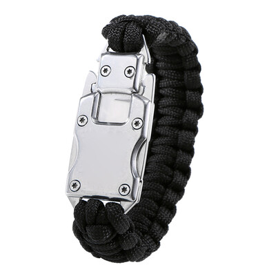 

Outdoor Bracelet Survival Bracelet Paracord Hiking Traveling Exploration Camping Survival Gear Kit Emergency Parachute Rope with C