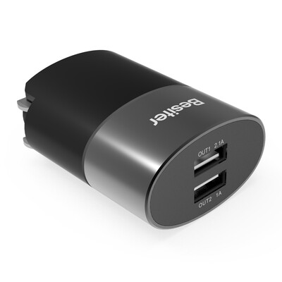 

Besiter 5V 21A Phone Tablet Dual Output Smart Adapter Foldable Plug Portable Charger Charger 0802 Star Gray