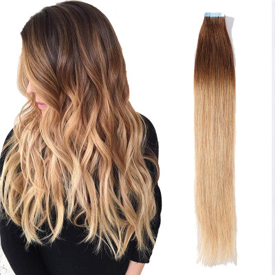 

16-24 inch Women Human Tape In Skin Weft Real Hair Extensions TAPE HUMAN HAIR 100 Brazilian Virgin Hair