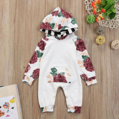 

Newborn Baby Girl Floral Clothes Hooded Romper Jumpsuit Bodysuit Playsuit Outfit