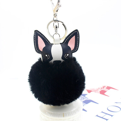 

Free Shipping Dog Charms Plush Phone Case Straps Animal Cartoon Rabbit Fur Like Key Chain Poms Ball Pendant Car Keychains