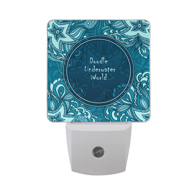 

ALAZA LED Night Light With Smart Dusk To Dawn SensorFishes With Different Species Underwater Life Plug In Night Light