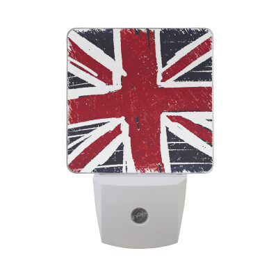 

ALAZA LED Night Light With Smart Dusk To Dawn SensorVintage Floral Britain Flag Plug In Night Light