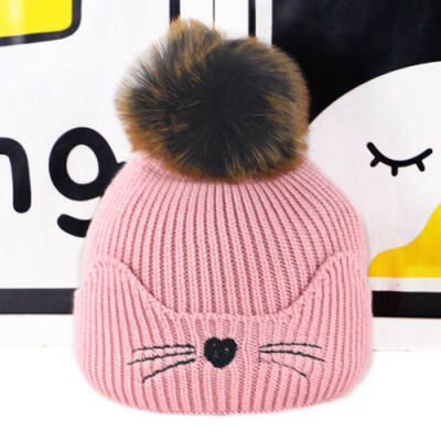 

2019 Baby Newborn Boys Girls Beanie Hat Cap Winter Warm Fur Pom Bobble Knitted