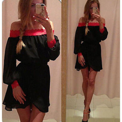 

2015 Sexy Woman Off Shoulder Skirt Club Party Cocktail Bech Mini Dress