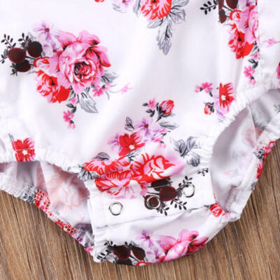 

Newborn Baby Girl Clothes Romper Bodysuit Jumpsuit Headband Sunsuit 2Pcs Outfit