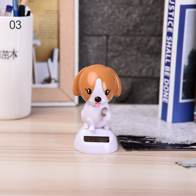 

​1pcs Automobile Decoration Dashboard Toys Solar Powered Shaking Swing Head Dog Lovely cartoon dog design ABS Cute Car Ornament