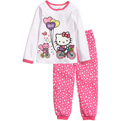 

Children Clothing Sets Baby boys pajamas suits Girls Clothing Sets sleepwear Dorakittypajamas 100 cotton set shirtstrousers