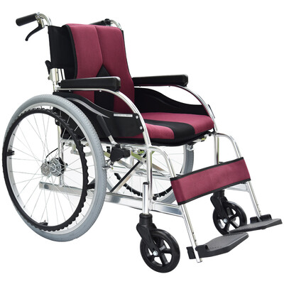 

Japan will be a wheelchair manual elderly wheelchair lightweight folding KC-1 red