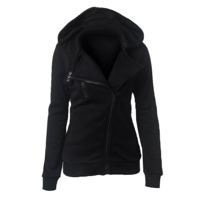 

Basic Jackets Jacket Women Fashion Women Coat Diagonal Zipper Hooded Sweater Casual Dress