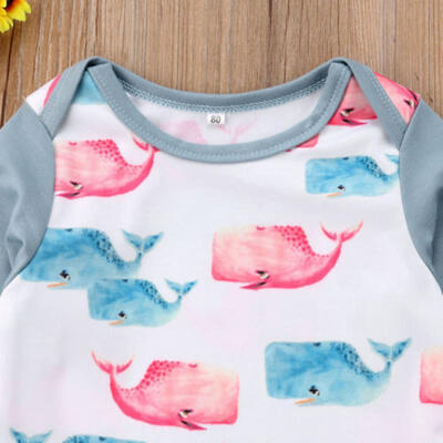 

2pcs Newborn Toddler Animal Baby Boy Girl Clothes T-shirt TopsPants Outfits USA