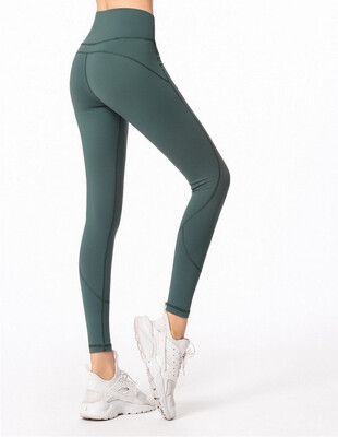 

Womens New Solid Color Yoga Pants Running Fitness Pants High Waist Hip Yoga Nine Pants