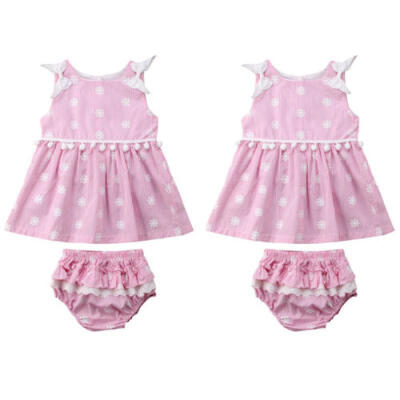 

Newborn Kid Baby Girl Sleeveless Dress Skirts Shorts Lace Underpants Outfits Set