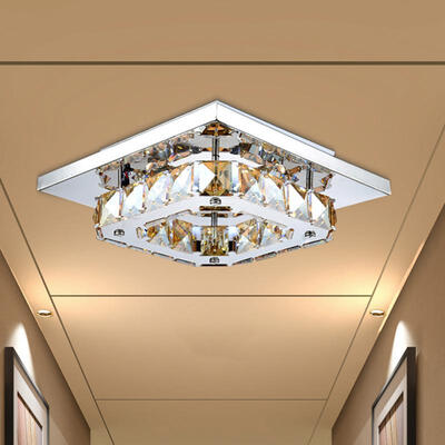 

Modern Simple Creative Style LED Crystal Flush Mount Square Shape for Living Dining Room Bedrooms