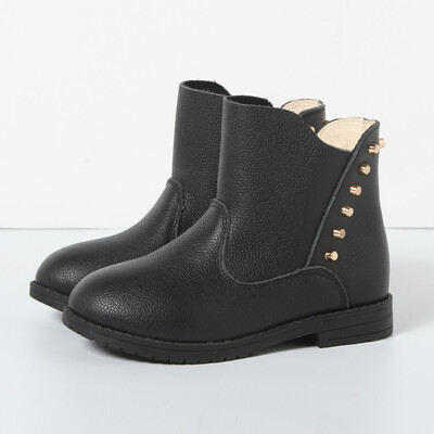 

Girls Waterproof Side Zipper Short Ankle Autumn & Winter Boots