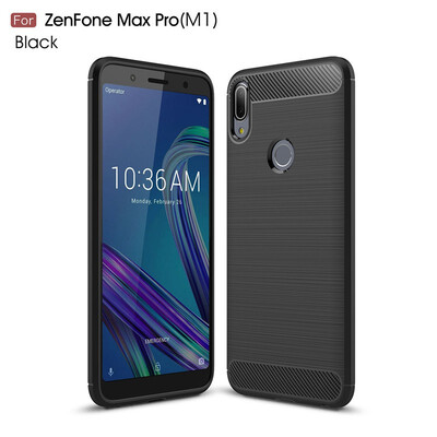 

Fivice Asus Zenfone Max Pro M1 ZB601KL case Luxury brushed carbon fiber TPU soft shell