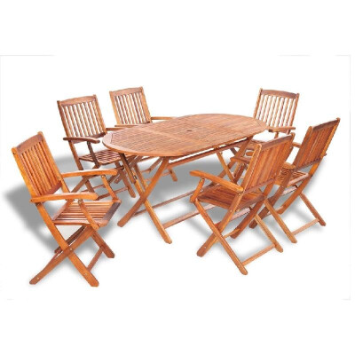 

Outdoor Dining Set 7 Pieces Acacia Wood