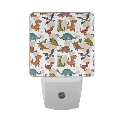 

ALAZA LED Night Light With Smart Dusk To Dawn SensorDinosaur Skeleton White Black Plug In Night Light