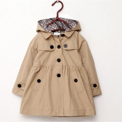 

2017 New Kids Girls Winter Clothes Fleece Outerwear Long Trench Wind Coat Jacket
