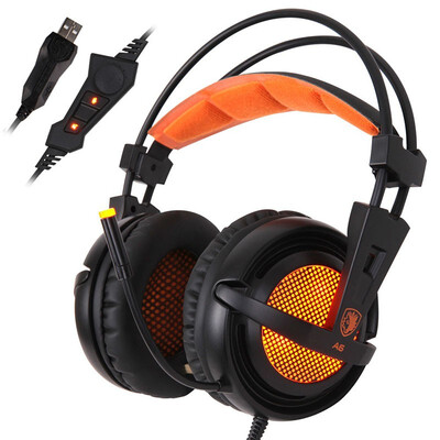 

SADES A6 71 Stereo headphones 22m USB Cable Gaming headset with Mic Voice Control for Laptop Computer