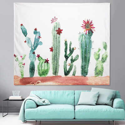 

Cactus Decor Tapestry Wall Hanging Decor Art Home Decor Yellow&Green Watercolor Printed Bedroom Living Room Dorm Wall Hanging