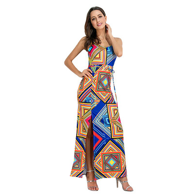 

PREISEI Summer Women Sexy Elegant Backless Print Maxi Dresses O-Neck Sling Sleeveless Plus Size Long Party Dress Vestido PR7274