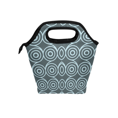 

Lunch Tote Bag Blue Spiral Travel Picnic Insulated Lunch Handbags Portable Zipper Lunch Bag Box