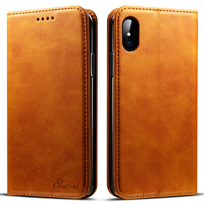 

New iPhoneXS Max Leather Case Mobile Shell Apple Case Card Clamshell Phone Case