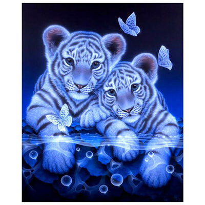 

UpperX 5D DIY Tiger & Butterfly Magic Circle Diamond Painting Living Room Bedroom Cross Stitch Painting Home Decoration Gift