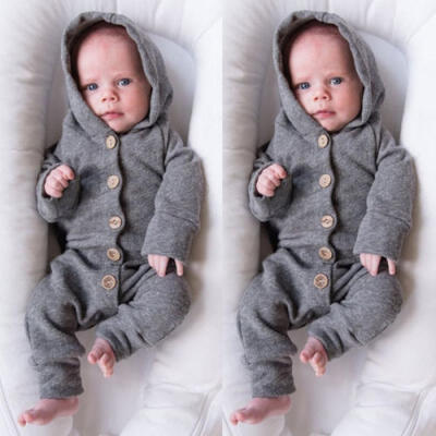 

Baby Boys Girls Toddler Clothes Hooded Jumpsuit Romper Bodysuit Onepiece Outfits