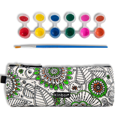 

kinion canvas creative stationery bag pencil case send brush 6 color acrylic pigment secret garden DTB05002