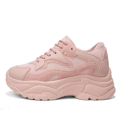 

Womens Chunky Sneakers 2018 Fashion Basket Women Platform Shoes Lace Up Pink Female Trainers Dad Shoes