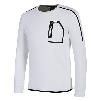 

PEAK mens autumn&winter new round neck caught hair sweater casual warm sports shirt DF684011 big white X2L code