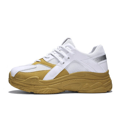 

2018 retro old shoes mesh breathable sports shoes thick bottom increased running shoes pink Harajuku platform shoes
