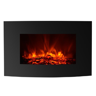 

IKAYAA  Large 35"22" Electric Wall Mount Fireplace 3D Flame Heater with Remote Control Heat Setting 1500W