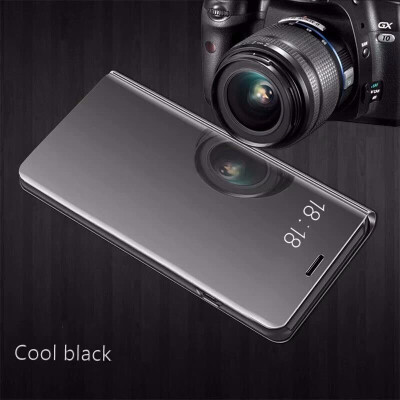 

Goowiiz Phone Case For OPPO R15R17R17 Pro Luxury Slim Mirror Flip Shell Stand Leather Smart Cover