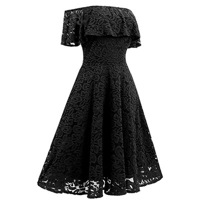 

Womens Fall Dresses Bridesmaid Lace Cocktail Party Black Dress