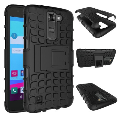 

Fivice LG K7 Case TPU anti-fall tire pattern back clip bracket phone case