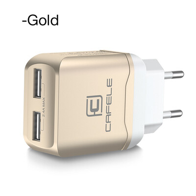 

Cafele Portable Dual USB Charger EU US Universal DC 5V 24Ax2 12W Portable Charger for iPhone Samsung Phone Charger