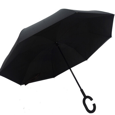 

Outdoor Inverted&Double Layer Windproof Umbrella Umbrella with UV Protection C-Shaped Handle