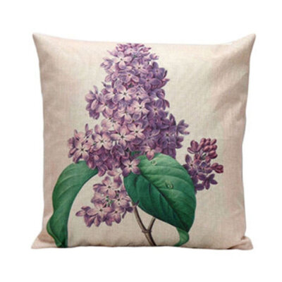 

UpperX Flax Square Decorative Throw Pillow Case Cushion Cover Purple pansy