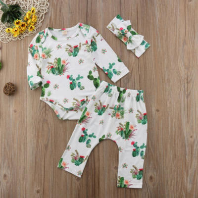 

Newborn Infant kids Baby Girl Boy RomperLong Pants Bodysuit Jumpsuit Outfits